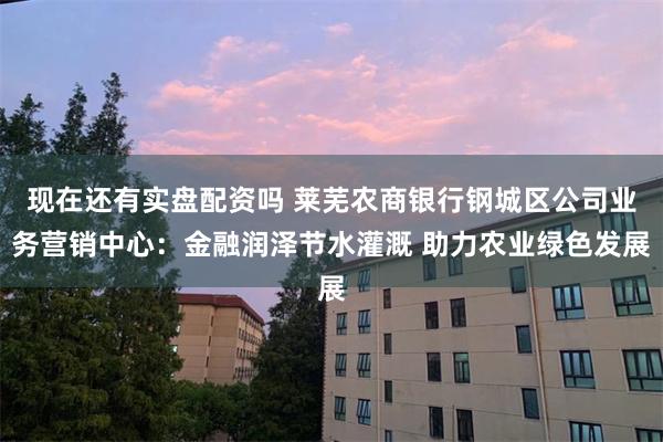 现在还有实盘配资吗 莱芜农商银行钢城区公司业务营销中心：金融润泽节水灌溉 助力农业绿色发展