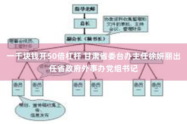 一千块钱开50倍杠杆 甘肃省委台办主任徐妍丽出任省政府外事办党组书记
